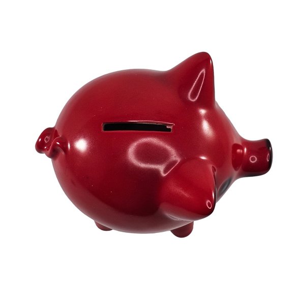 Vintage Goebel Piggy Bank Red West Germany *Missing Key* - Picture 10 of 10